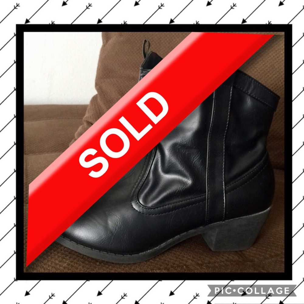 Black western style ankle boots. Like new.